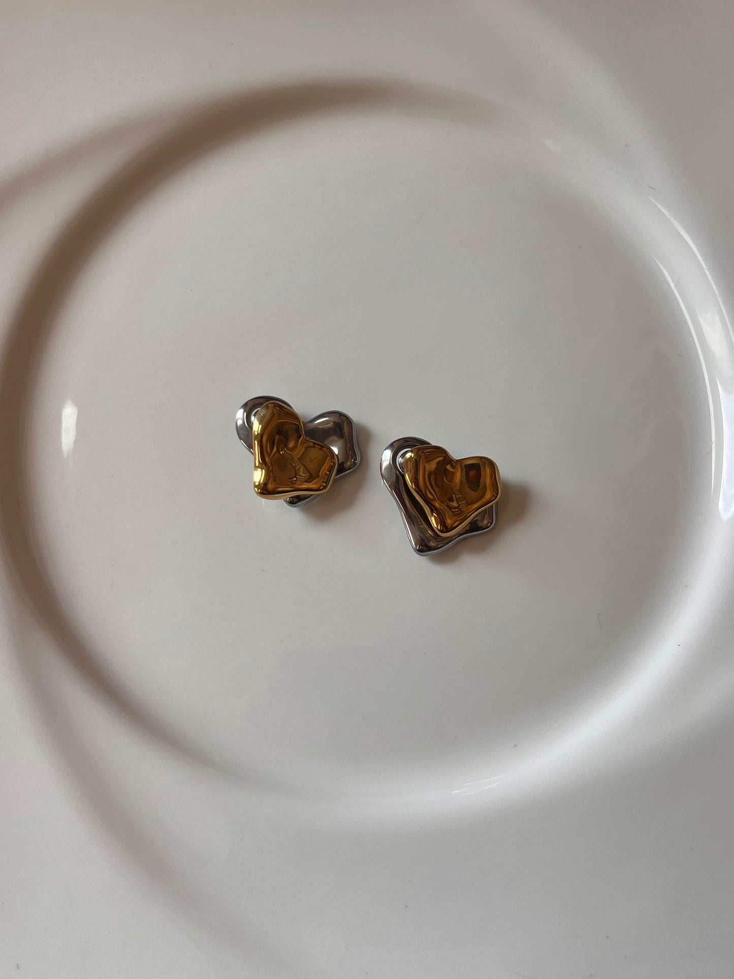 Dented Heart Studs