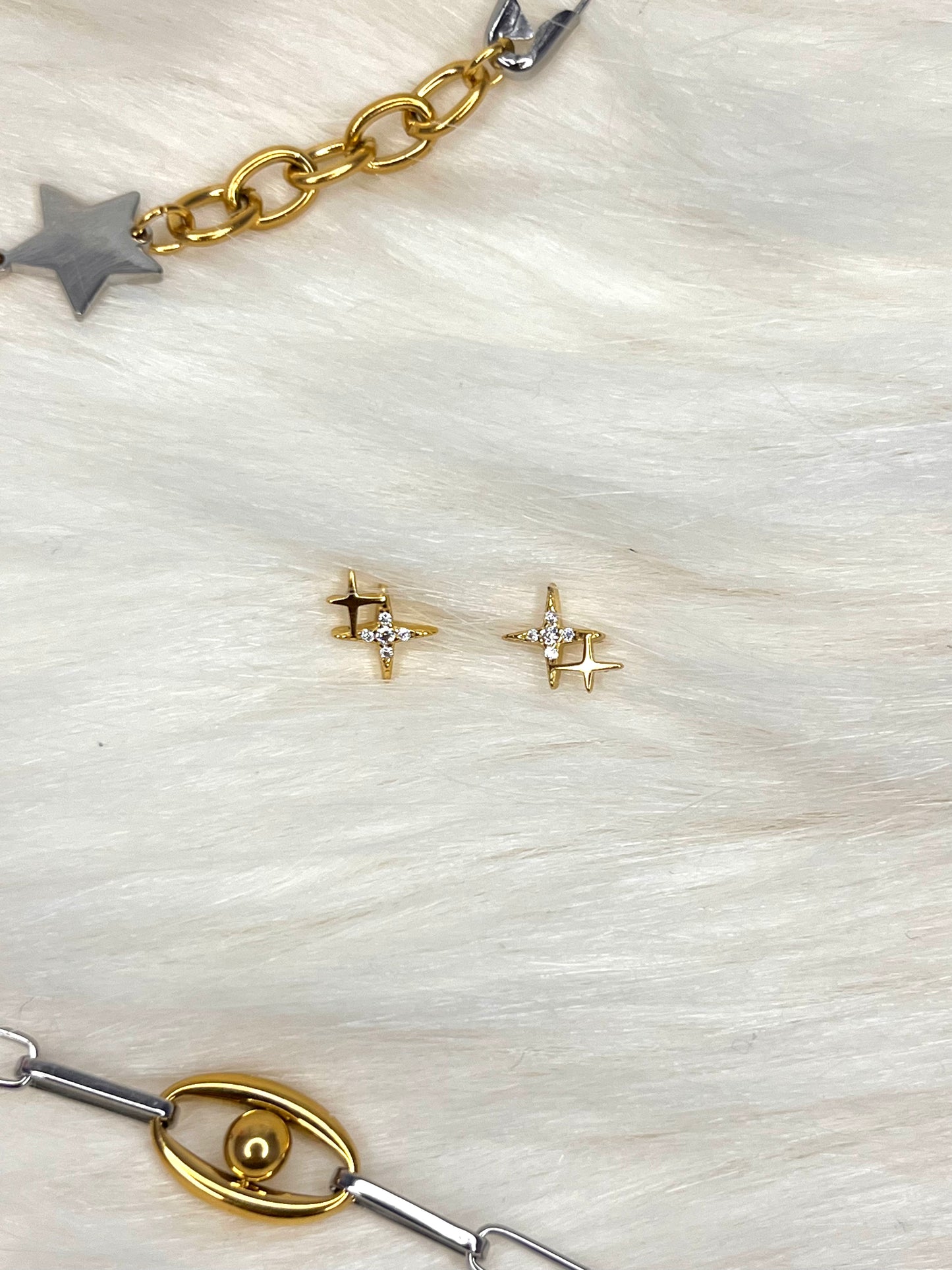 Twinkled Stars Sterling Silver Studs